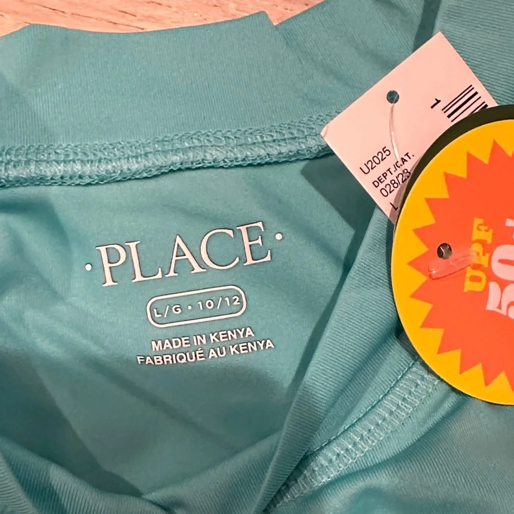Bundle The Children's Place Teal and White Kids' Rashguards SPF Swimshirt